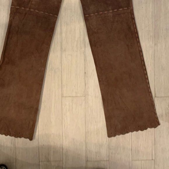 NEW VINTAGE FOR JOSEPH BROWN SUEDE LEATHER PANTS MID RISE SIZE 26 - Picture 2 of 8
